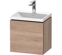 Duravit L-Cube c-shaped Ensemble suspendu, 1 porte, charnière à gauche, sans trop-plein, 1 trou pour robinet, 450x480x350mm, LC6948O55550000, Couleur: Décor chêne marbré