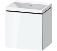 Duravit L-Cube c-shaped Ensemble suspendu, 1 porte, charnière à gauche, sans trop-plein, sans trou pour robinetterie, 450x480x350mm, LC6948N85850000, Couleur: Laque brillante blanche