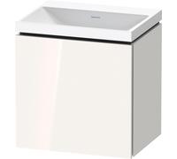 Duravit L-Cube c-shaped Ensemble suspendu, 1 porte, charnière à gauche, sans trop-plein, sans trou pour robinetterie, 450x480x350mm, LC6948N22220000, Couleur: Décor blanc brillant