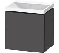 Duravit L-Cube c-shaped Ensemble suspendu, 1 porte, charnière à gauche, sans trop-plein, sans trou pour robinetterie, 450x480x350mm, LC6948N49490000, Couleur: Décor graphite mat