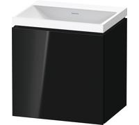 Duravit L-Cube c-shaped Ensemble suspendu, 1 porte, charnière à gauche, sans trop-plein, sans trou pour robinetterie, 450x480x350mm, LC6948N40400000, Couleur: Laque noire brillante