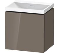 Duravit L-Cube c-shaped Ensemble suspendu, 1 porte, charnière à gauche, sans trop-plein, sans trou pour robinetterie, 450x480x350mm, LC6948N89890000, Couleur: Laque haute brillance Gris Flanelle