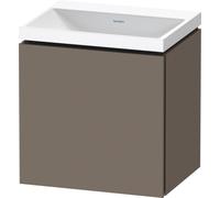 Duravit L-Cube c-shaped Ensemble suspendu, 1 porte, charnière à gauche, sans trop-plein, sans trou pour robinetterie, 450x480x350mm, LC6948N90900000, Couleur: Flanelle Vernis gris satiné mat soyeux