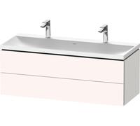 Duravit L-Cube c-shaped Ensemble suspendu, 2 tiroirs, 2 plans de toilette, sans trop-plein, 2 trous pour robinetterie, 1200x480x480mm, LC6954O84840000, Couleur: Blanc super mat Décor