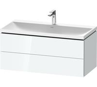 Duravit L-Cube c-shaped Ensemble suspendu, 2 tiroirs, sans trop-plein, 1 trou pour robinet, 1000x480x480mm, LC6952O85850000, Couleur: Laque brillante blanche