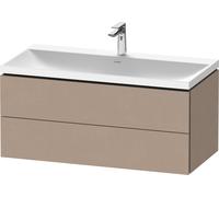 Duravit L-Cube c-shaped Ensemble suspendu, 2 tiroirs, sans trop-plein, 1 trou pour robinet, 1000x480x480mm, LC6952O75750000, Couleur: Décor en lin