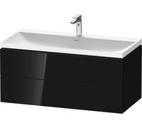 Duravit L-Cube c-shaped Ensemble suspendu, 2 tiroirs, sans trop-plein, 1 trou pour robinet, 1000x480x480mm, LC6952O40400000, Couleur: Laque noire brillante
