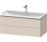 Duravit L-Cube c-shaped Ensemble suspendu, 2 tiroirs, sans trop-plein, 1 trou pour robinet, 1000x480x480mm, LC6952O83830000, Couleur: Décor taupe super mat