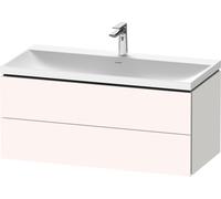 Duravit L-Cube c-shaped Ensemble suspendu, 2 tiroirs, sans trop-plein, 1 trou pour robinet, 1000x480x480mm, LC6952O84840000, Couleur: Blanc super mat Décor