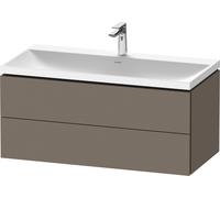 Duravit L-Cube c-shaped Ensemble suspendu, 2 tiroirs, sans trop-plein, 1 trou pour robinet, 1000x480x480mm, LC6952O90900000, Couleur: Flanelle Vernis gris satiné mat soyeux