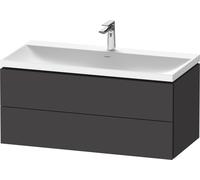 Duravit L-Cube c-shaped Ensemble suspendu, 2 tiroirs, sans trop-plein, 1 trou pour robinet, 1000x480x480mm, LC6952O80800000, Couleur: Décor graphite super mat