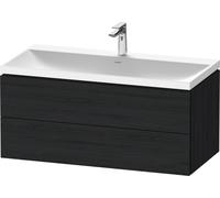 Duravit L-Cube c-shaped Ensemble suspendu, 2 tiroirs, sans trop-plein, 1 trou pour robinet, 1000x480x480mm, LC6952O16160000, Couleur: Décor chêne noir