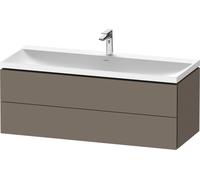 Duravit L-Cube c-shaped Ensemble suspendu, 2 tiroirs, sans trop-plein, 1 trou pour robinet, 1200x480x480mm, LC6953O90900000, Couleur: Flanelle Vernis gris satiné mat soyeux