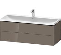 Duravit L-Cube c-shaped Ensemble suspendu, 2 tiroirs, sans trop-plein, 1 trou pour robinet, 1200x480x480mm, LC6953O89890000, Couleur: Laque haute brillance Gris Flanelle