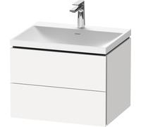 Duravit L-Cube c-shaped Ensemble suspendu, 2 tiroirs, sans trop-plein, 1 trou pour robinet, 600x480x480mm, LC6950O18180000, Couleur: Décor blanc mat
