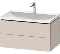 Duravit L-Cube c-shaped Ensemble suspendu, 2 tiroirs, sans trop-plein, 1 trou pour robinet, 800x480x480mm, LC6951O83830000, Couleur: Décor taupe super mat
