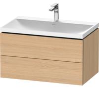 Duravit L-Cube c-shaped Ensemble suspendu, 2 tiroirs, sans trop-plein, 1 trou pour robinet, 800x480x480mm, LC6951O30300000, Couleur: Décor chêne naturel