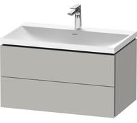 Duravit L-Cube c-shaped Ensemble suspendu, 2 tiroirs, sans trop-plein, 1 trou pour robinet, 800x480x480mm, LC6951O07070000, Couleur: DÃ©cor gris bÃ©ton mat