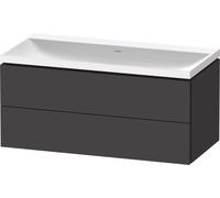 Duravit L-Cube c-shaped Ensemble suspendu, 2 tiroirs, sans trop-plein, sans trou pour robinetterie, 1000x480x480mm, LC6952N80800000, Couleur: Décor graphite super mat