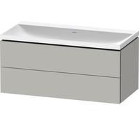 Duravit L-Cube c-shaped Ensemble suspendu, 2 tiroirs, sans trop-plein, sans trou pour robinetterie, 1000x480x480mm, LC6952N07070000, Couleur: DÃ©cor gris bÃ©ton mat