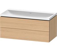 Duravit L-Cube c-shaped Ensemble suspendu, 2 tiroirs, sans trop-plein, sans trou pour robinetterie, 1000x480x480mm, LC6952N30300000, Couleur: Décor chêne naturel