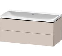 Duravit L-Cube c-shaped Ensemble suspendu, 2 tiroirs, sans trop-plein, sans trou pour robinetterie, 1000x480x480mm, LC6952N91910000, Couleur: DÃ©cor taupe mat
