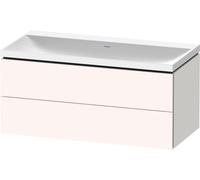 Duravit L-Cube c-shaped Ensemble suspendu, 2 tiroirs, sans trop-plein, sans trou pour robinetterie, 1000x480x480mm, LC6952N84840000, Couleur: Blanc super mat Décor