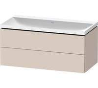 Duravit L-Cube c-shaped Ensemble suspendu, 2 tiroirs, sans trop-plein, sans trou pour robinetterie, 1000x480x480mm, LC6952N83830000, Couleur: Décor taupe super mat
