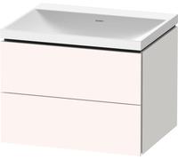 Duravit L-Cube c-shaped Ensemble suspendu, 2 tiroirs, sans trop-plein, sans trou pour robinetterie, 600x480x480mm, LC6950N84840000, Couleur: Blanc super mat Décor