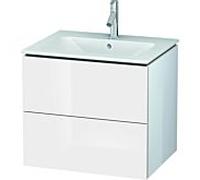 Duravit L-Cube Meuble sous-lavabo suspendu, 2 tiroirs, largeur : 620mm, pour ME by Starck 233663, LC624002222, Couleur: Décor blanc brillant