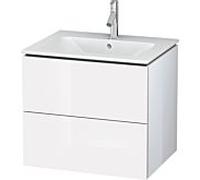Duravit L-Cube Meuble sous-lavabo suspendu, 2 tiroirs, largeur : 620mm, pour ME by Starck 233663, LC624008585, Couleur: Laque brillante blanche