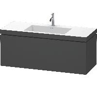 L-Cube Duravit vasque LC6919N4949 120 x 48 cm, sans trou pour robinet, graphite mat, coulissant 2000