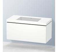 Duravit L-Cube c-bonded Ensemble suspendu, 1 tiroir, sans trop-plein, sans trou pour robinetterie, 1000x500x480mm, LC6918N8484, Couleur: Blanc super mat Décor