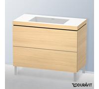 L-Cube Duravit vasque LC6938N7171 100 x 48 cm, sans trou pour robinet, chêne méditerranéen, 2 coulissants, au sol