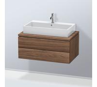 Duravit Meuble sous-lavabo L-Cube LC581802121 – suspendu pour console, 2 tiroirs, noyer foncé