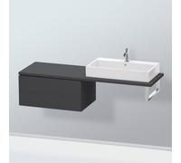 Duravit L-Cube meuble bas LC583908080 82 x 54,7 cm, graphite super mat, pour console, 2 tiroirs