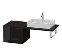 Duravit L-Cube meuble bas LC583704040 52 x 54,7 cm, noir brillant, pour console, 2 tiroirs