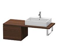 Duravit L-Cube Base pour console, largeur 520mm, profondeur 547mm, 2 tiroirs, Coloris: Noyer brossÃ© Placage bois vÃ©ritable - LC583706969