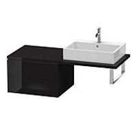 Duravit L-Cube meuble bas LC583804040 62 x 54,7 cm, noir brillant, pour console, 2 tiroirs