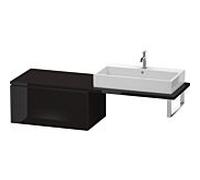 Duravit L-Cube meuble bas LC583904040 82 x 54,7 cm, noir brillant, pour console, 2 tiroirs