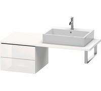 Duravit L-Cube meuble bas LC583708585 52 x 54,7 cm, blanc brillant, pour console, 2 tiroirs