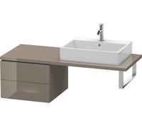 Duravit L-Cube Meuble bas pour console, 2 tiroirs, 520x400x547mm, LC583708989, Couleur: Laque haute brillance Gris Flanelle