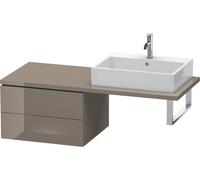 Duravit L-Cube Meuble bas pour console, 2 tiroirs, 620x400x547mm, LC583808989, Couleur: Laque haute brillance Gris Flanelle