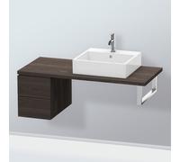 Duravit Meuble bas L‑Cube LC583506969 32 x 54,7 cm, noyer brossé, 2 tiroirs pour console