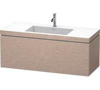 Duravit L-Cube meuble lavabo c-coller avec socle, suspendu au mur, 120x48 cm, 1 tiroir, sans trop-plein, 1 trou pour robinet, LC6919O1111, Couleur: chêne cachemire placage bois véritable