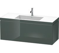 Duravit L-Cube meuble lavabo c-coller avec socle, suspendu au mur, 120x48 cm, 1 tiroir, sans trop-plein, 1 trou pour robinet, LC6919O3838, Couleur: Laque Dolomiti Grey brillante