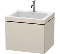 Duravit L-Cube meuble lavabo c-coller avec socle, suspendu au mur, 60x48 cm, 1 tiroir, sans trop-plein, 1 trou pour robinet, LC6916O9191, Couleur: Décor Taupe