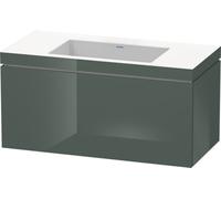 Duravit L-Cube Meuble lave-mains c-bonded avec base murale, 100x48 cm, 1 tiroir, sans trop-plein, sans trou de robinet, LC6918N3838, Couleur: Laque Dolomiti Grey brillante