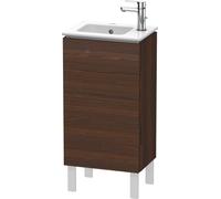 Duravit L-Cube Meuble sous-lavabo à poser, 1 porte, charnière à droite, 420x704x294mm, LC6273R6969, Couleur: Noyer brossé Placage bois véritable