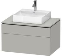 Duravit L-Cube Meuble sous-lavabo en console suspendu, avec plan de toilette en console, 2 tiroirs, 820x482x550mm, LC4880007070000, Couleur: DÃ©cor gris bÃ©ton mat